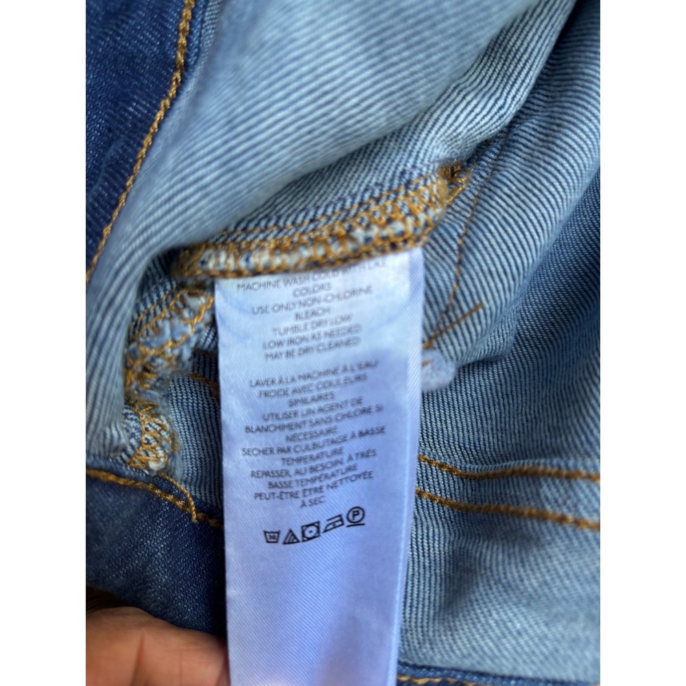 Pilcro and the Letterpress High Rise Flare Jeans Dark Wash Front Patch Pocket 31 - Picture 11 of 11